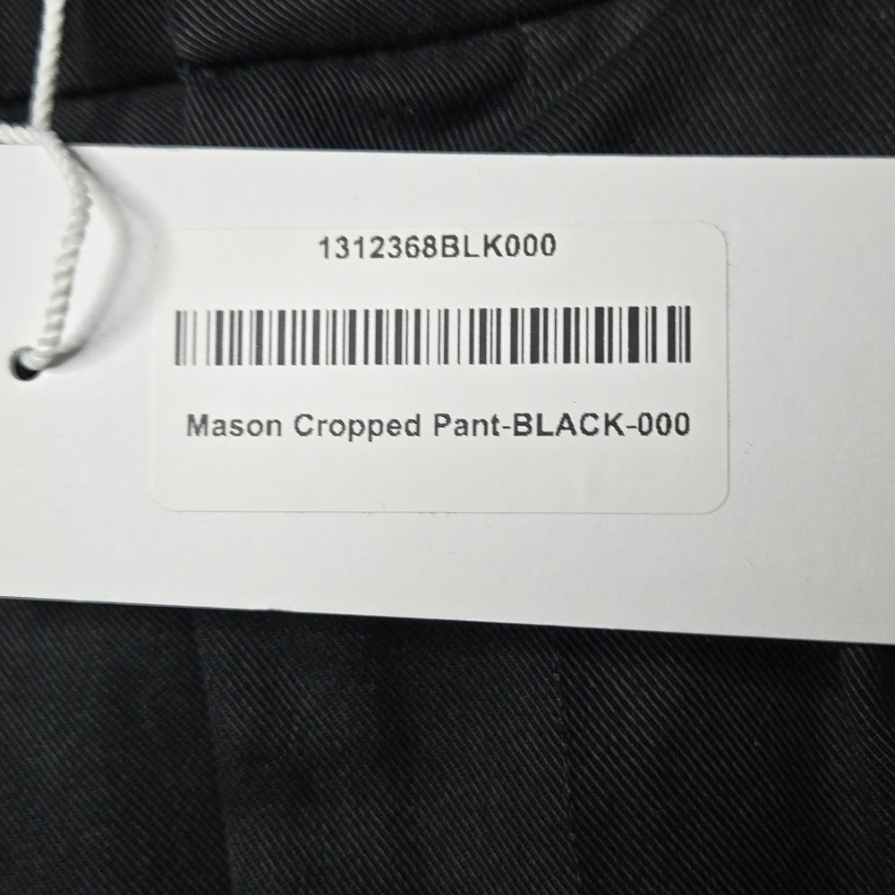 NWT Reformation Mason Cropped Relaxed Wide Leg Black Career Pant Women's 0/25 - Picture 6 of 8